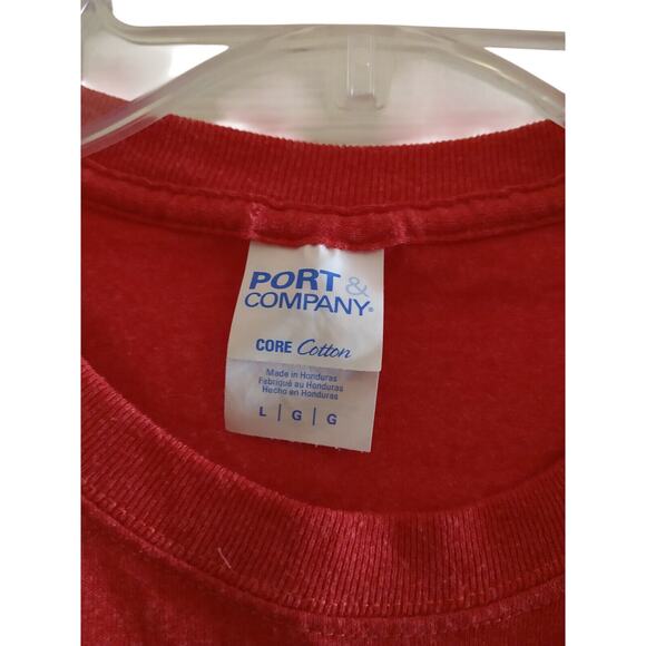 Men’s Large Red Patriotic Bulldog USA Flag Tee Rival Sign Co Texas Pride - Picture 3 of 5